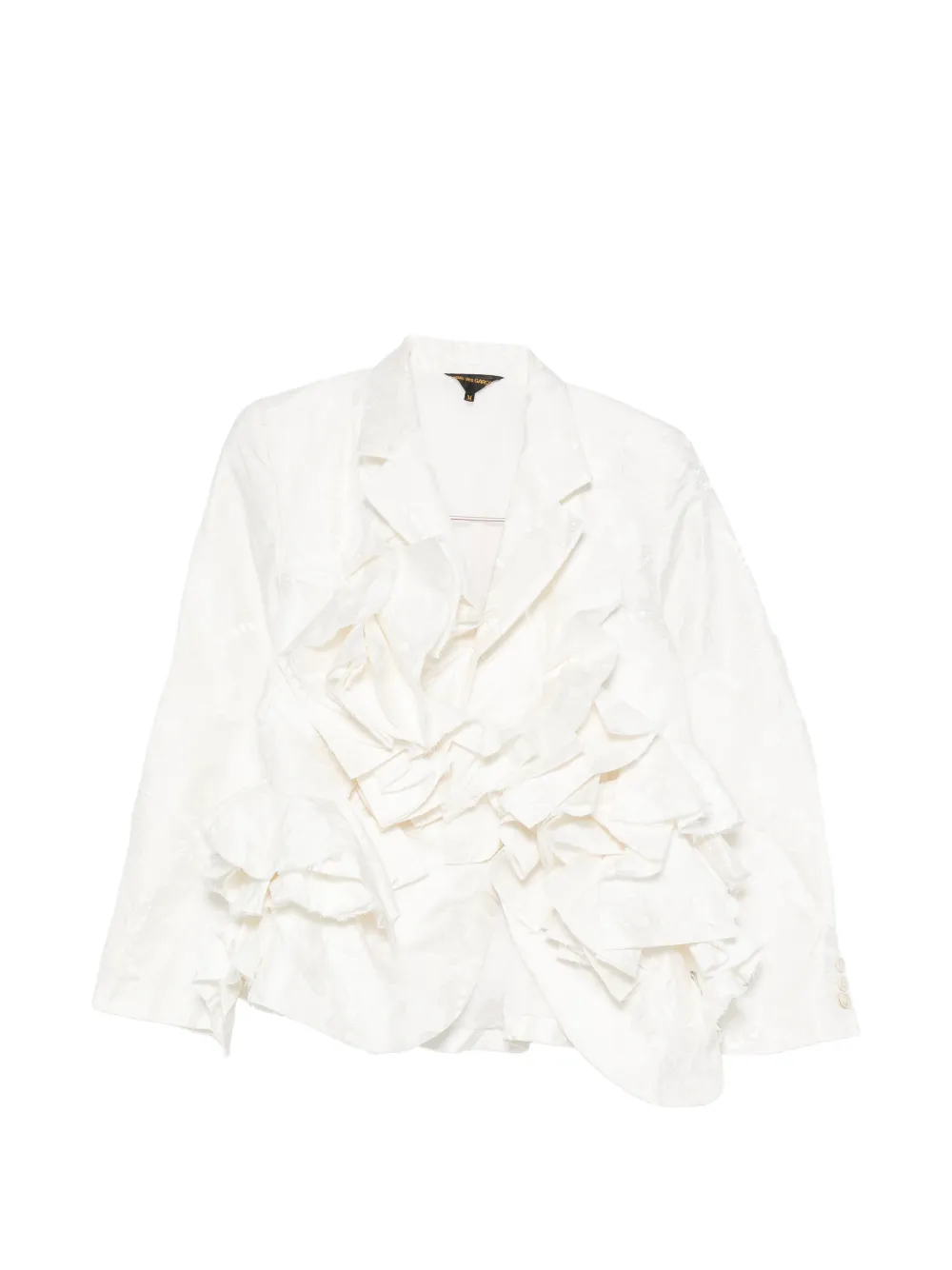 Comme Des Garçons buttoned ruffled blazer - Bianco