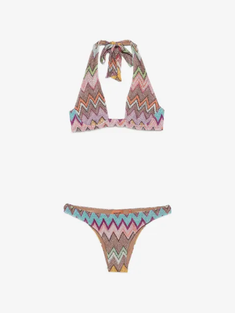 Missoni chevron-knit lamé bikini