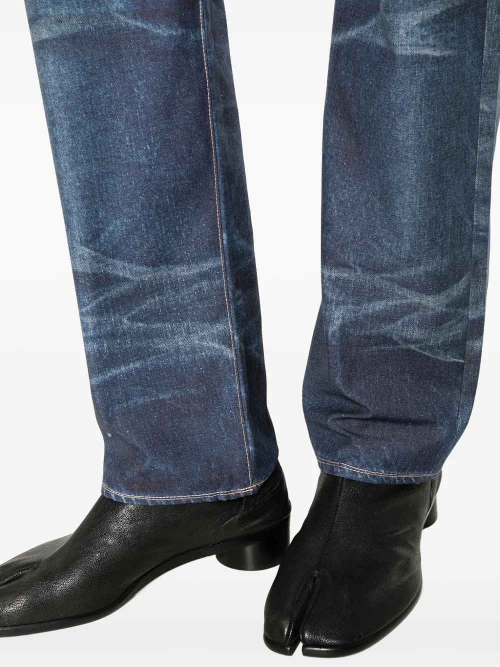 Junya Watanabe MAN Jeans met riemlussen en zak Blauw