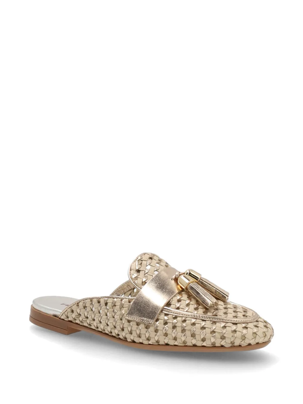 FRAU woven tassel-detail mules Beige