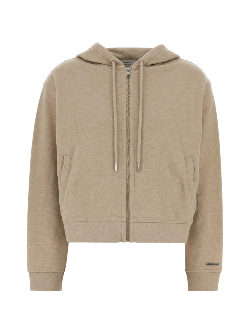 Maison Kitsuné zip-up drawstring hoodie - Toni neutri