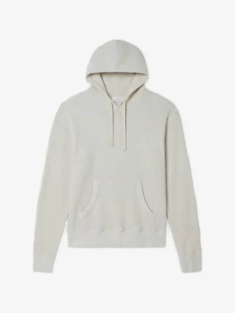 Save Khaki United waffle-knit pouch-pocket hoodie