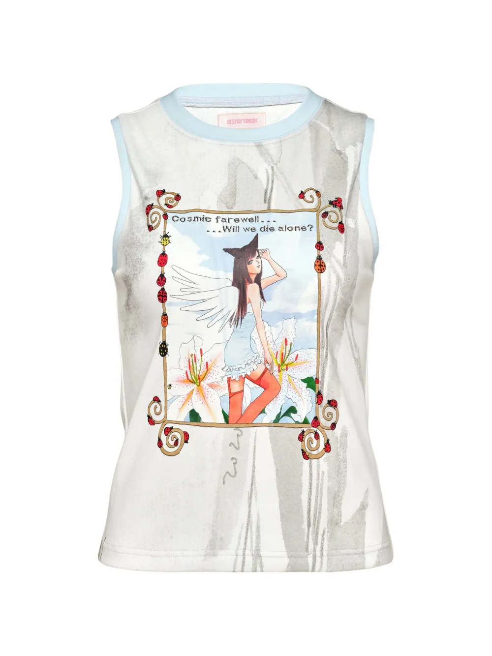 SULTRY VIRGIN graphic-print sleeveless top - Bianco