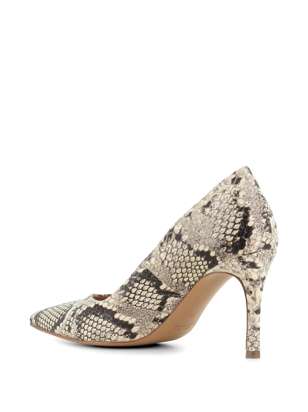 Tassinari Jarina pumps met slangenleer-effect en puntige neus Beige