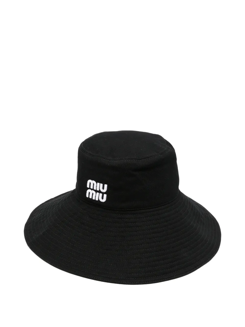 Miu Miu Pre-Owned logo-embroidered sun hat - Nero