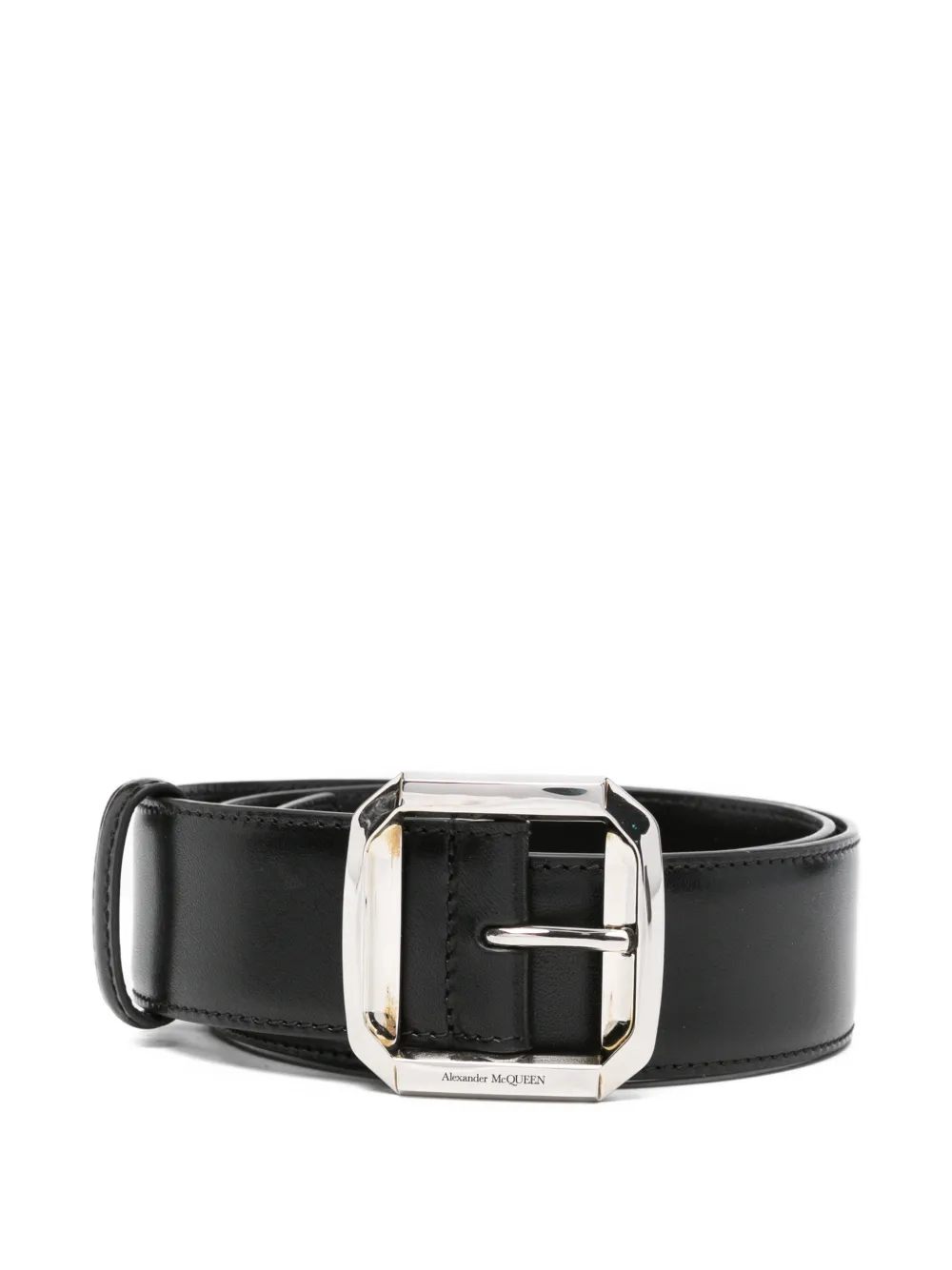 Alexander McQueen Pre-Owned Cintura con logo inciso - Nero