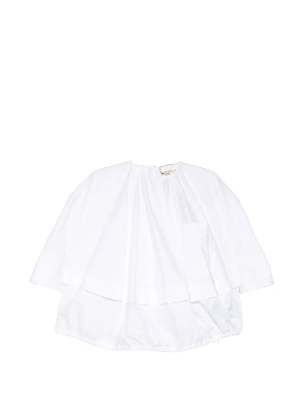 LITKOVSKA balloon hem-string poplin blouse - Bianco