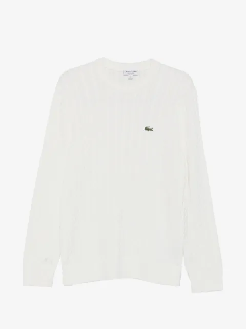 Lacoste cable-knit logo-patch sweater
