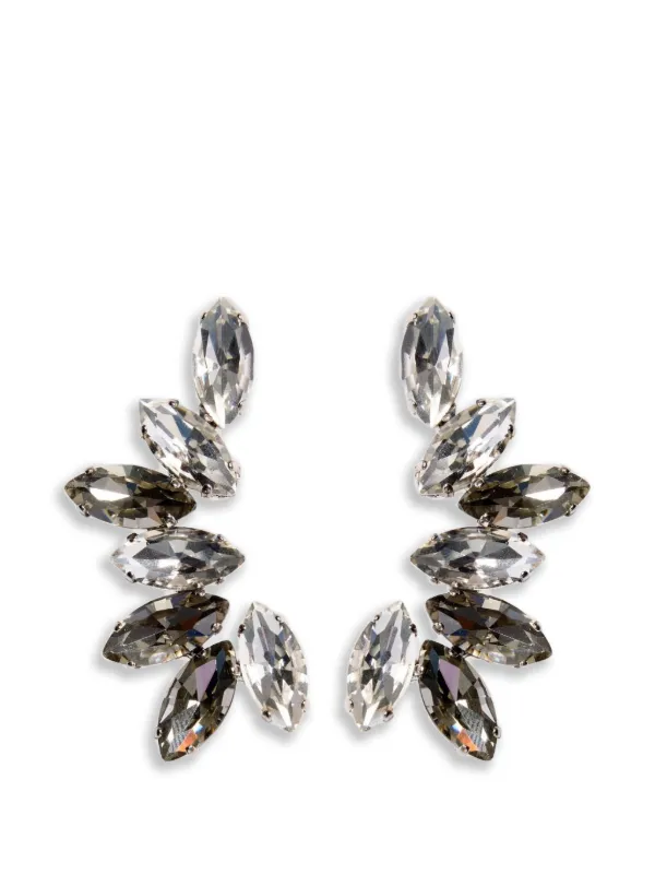 Erdem Crystal-embellished Marquise-cut Earrings in Silver