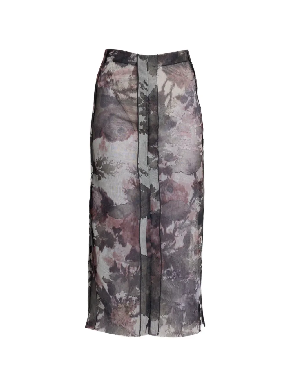 ERDEM floral-print jacquard skirt - Grau