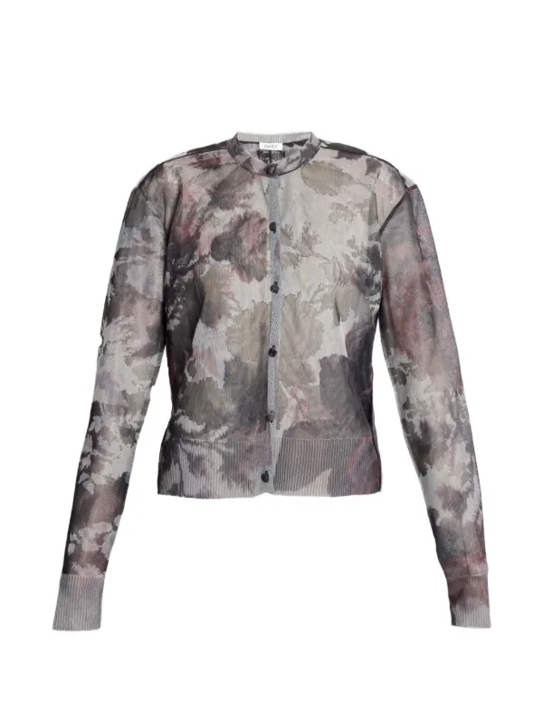 Erdem Floral-pattern Cardigan in Grey
