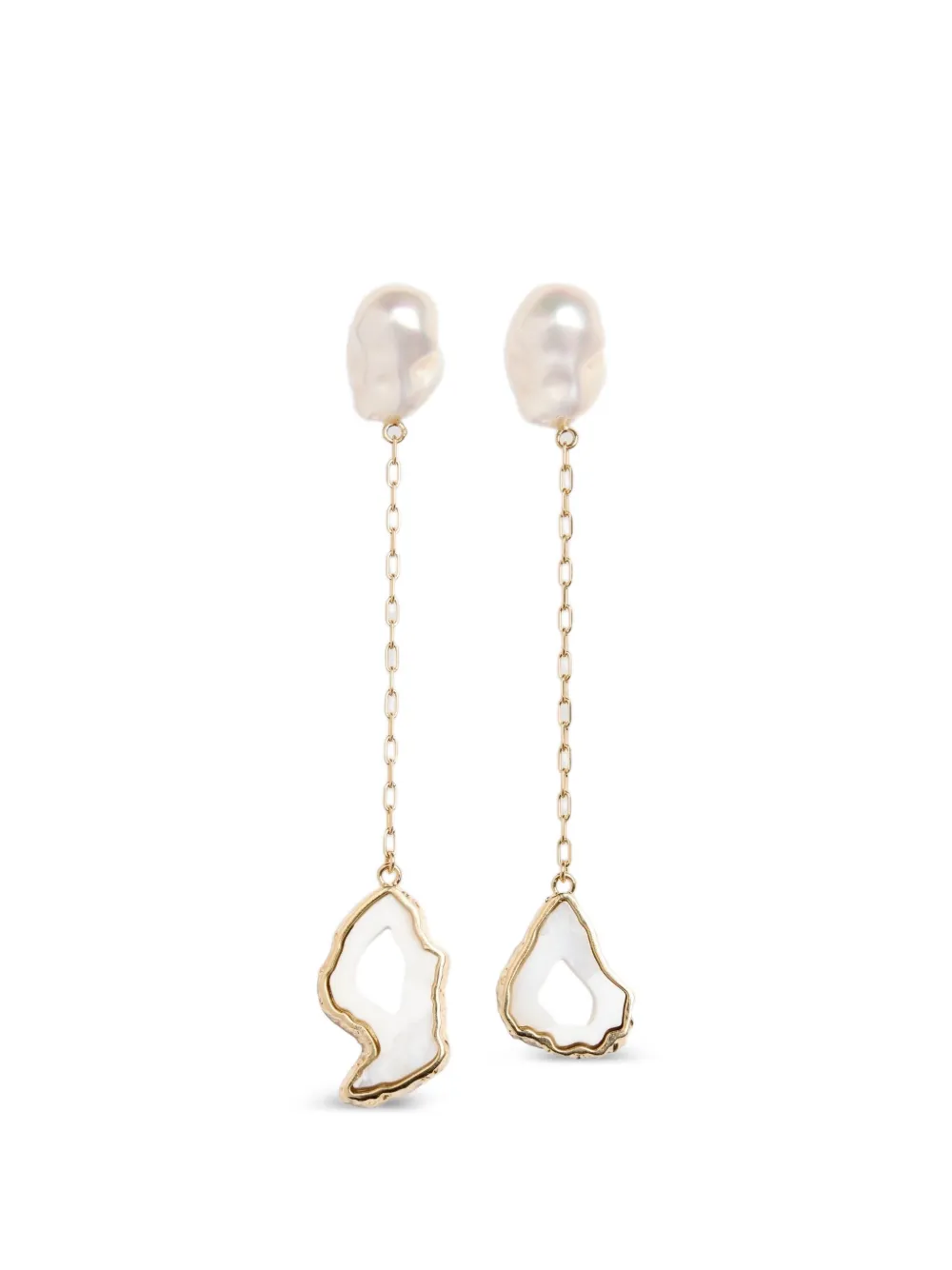 ERDEM pearl-embellished stone drop earrings - Gold