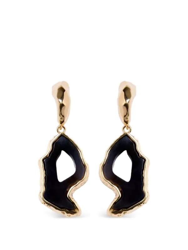Erdem Stone-pendant Drop Earrings in Gold