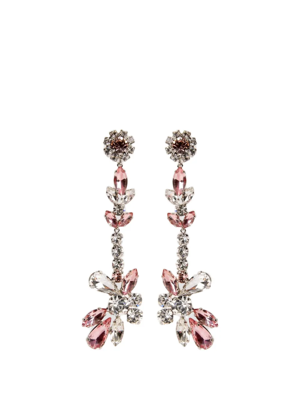 ERDEM crystal-embellished floral earrings - Silber