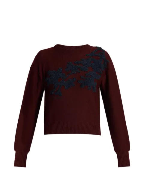 ERDEM — floral-embroidered merino-wool sweater