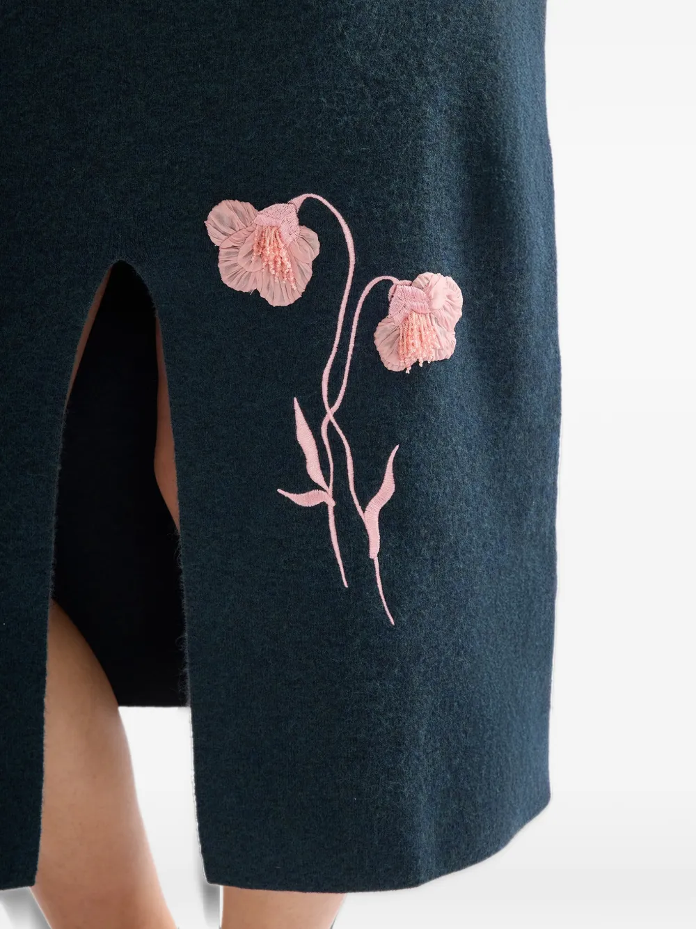 ERDEM Midi-kokerrok met borduurwerk Groen