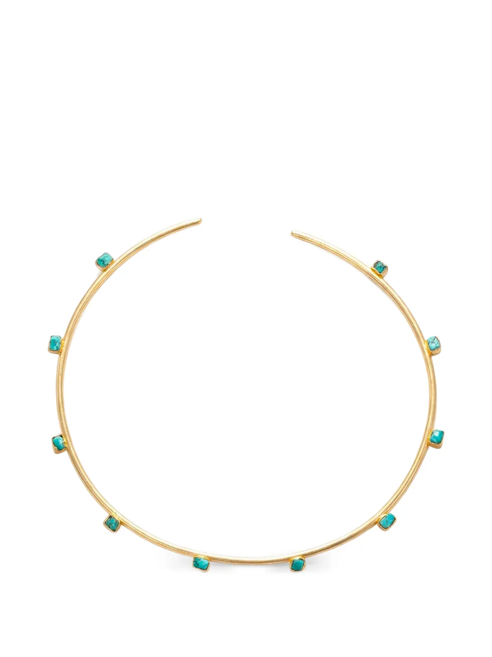 FENOMENA Gloom emerald choker - Gold