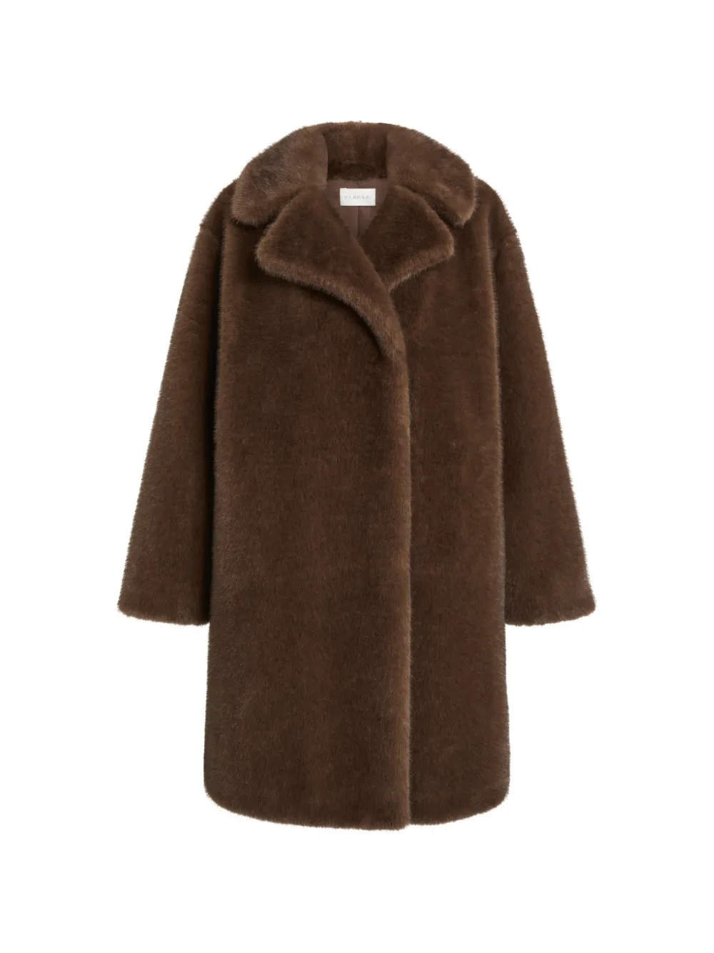 P.a.r.o.s.h Notched-lapels Double-breasted Faux-fur Coat In Brown