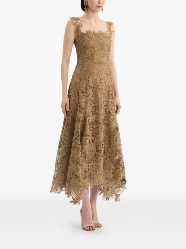 oscar de la renta brown dress oscardelarenta 