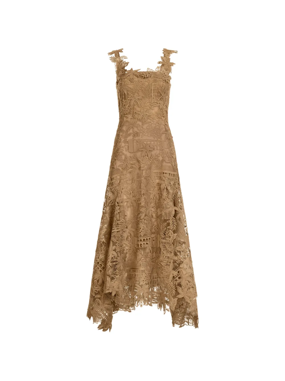 Oscar de la Renta Dominican Landscape guipure dress - Marrone