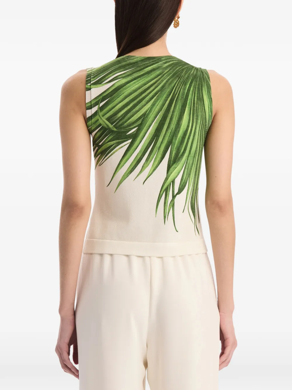 Oscar de la Renta Tanktop met palmbladeren Groen