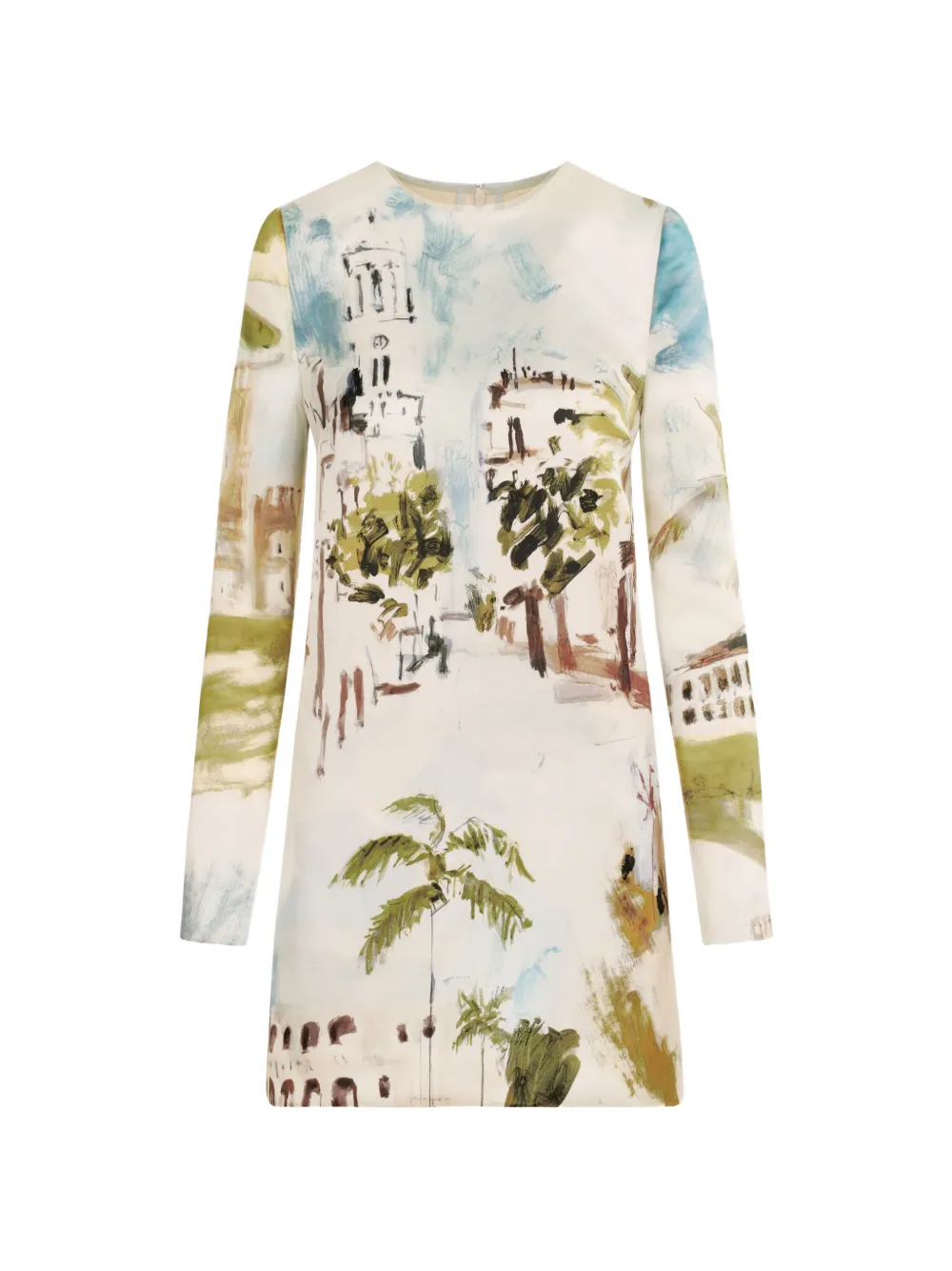 Oscar de la Renta Dominican-landscape shift dress - Neutrals