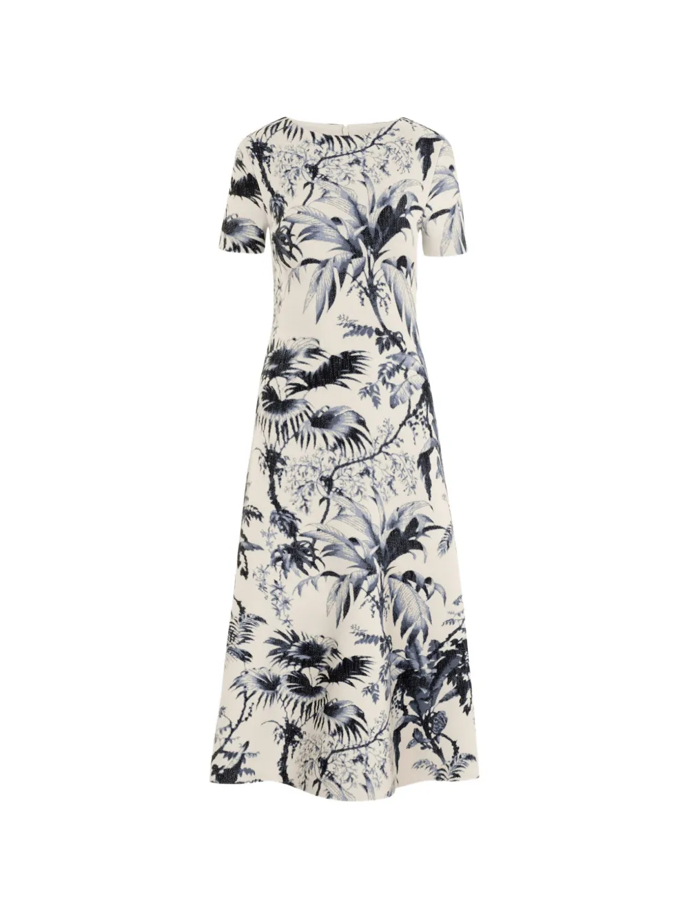 Oscar de la Renta chiné palm leaves knit dress - Toni neutri