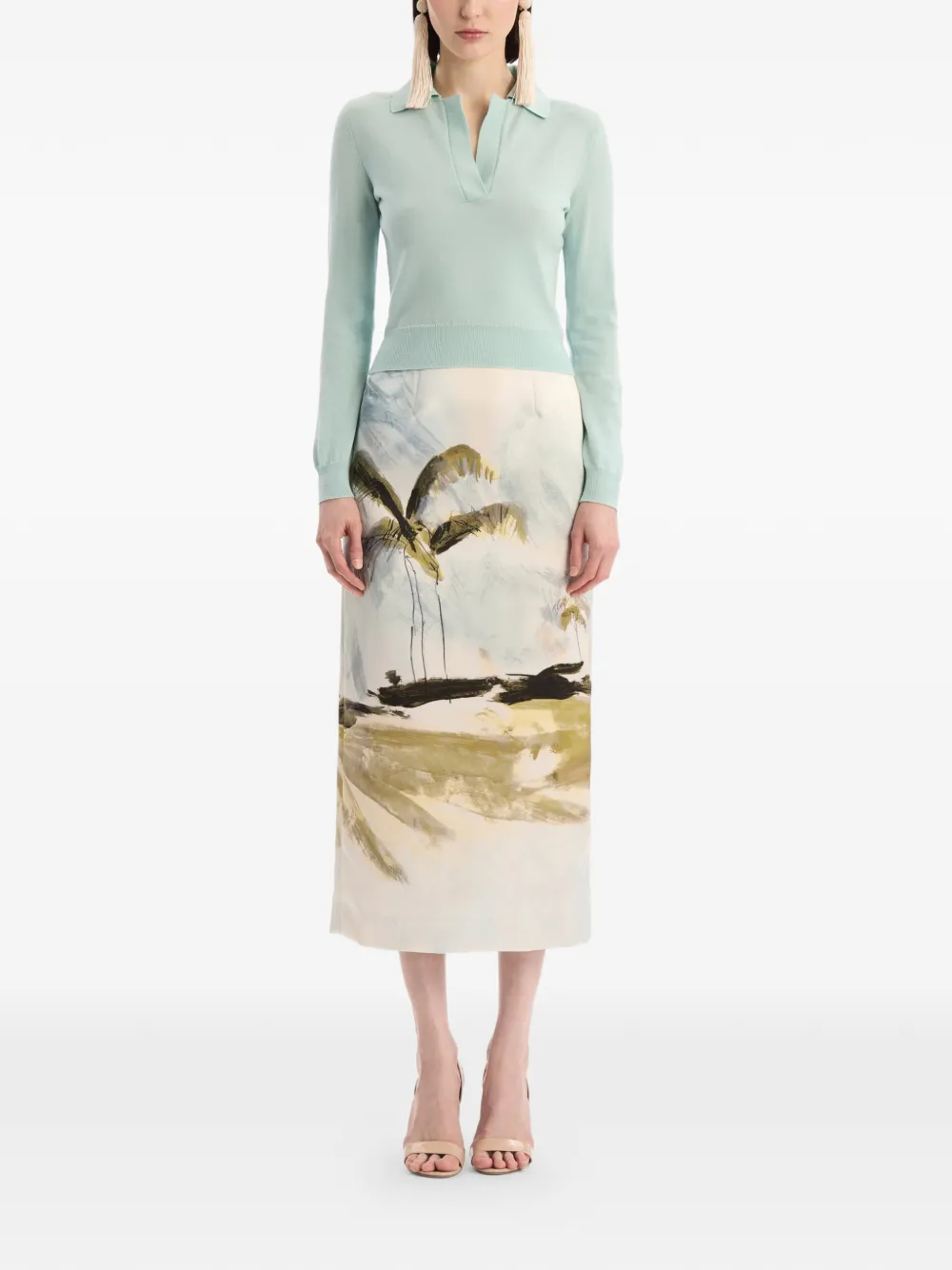 Oscar de la Renta Wollen pullover met polokraag Blauw