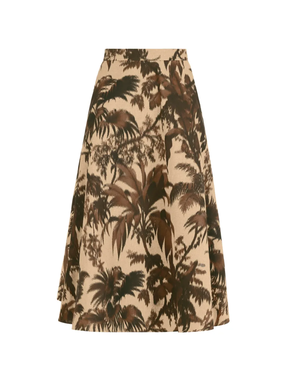 Oscar de la Renta chiné palm leaves skirt - Toni neutri