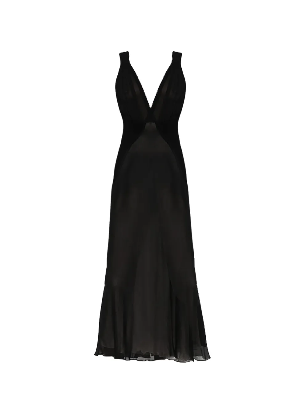 Gianfranco Ferré Pre-Owned 1990s V-neck midi dress - Black