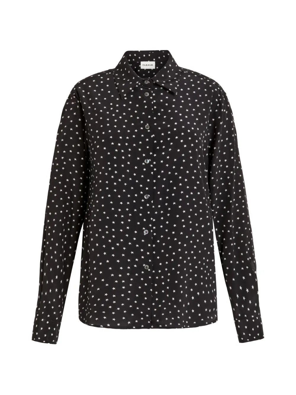P.a.r.o.s.h Star-print Long-sleeved Shirt In Black