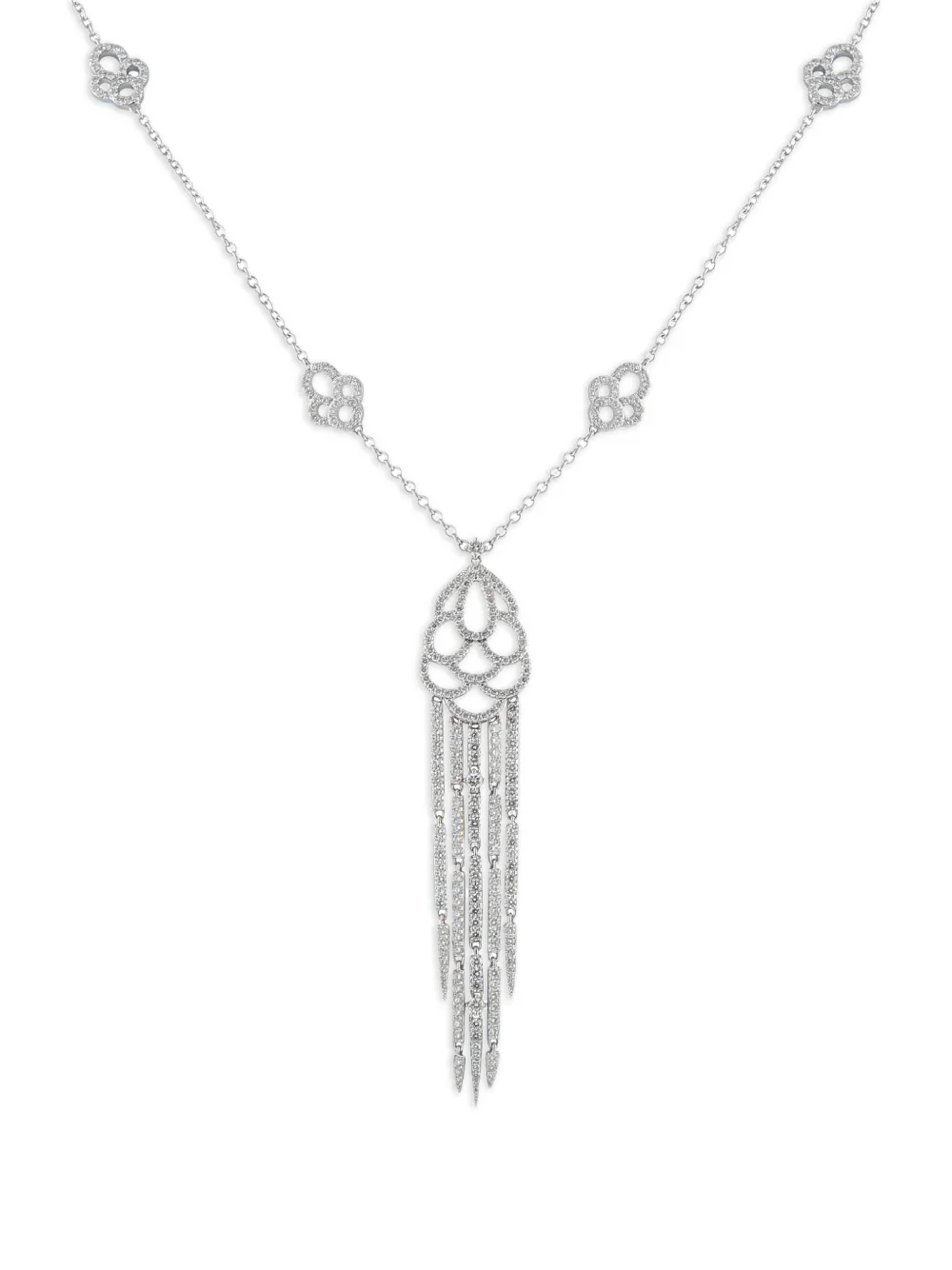 LB Exclusive 18k white gold diamond pendant necklace - Silber