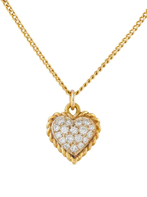 Van Cleef & Arpels 18k yellow gold diamond heart pendant necklace
