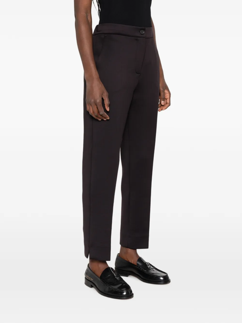 Max Mara Feroce slim-fit broek met elastische tailleband Zwart