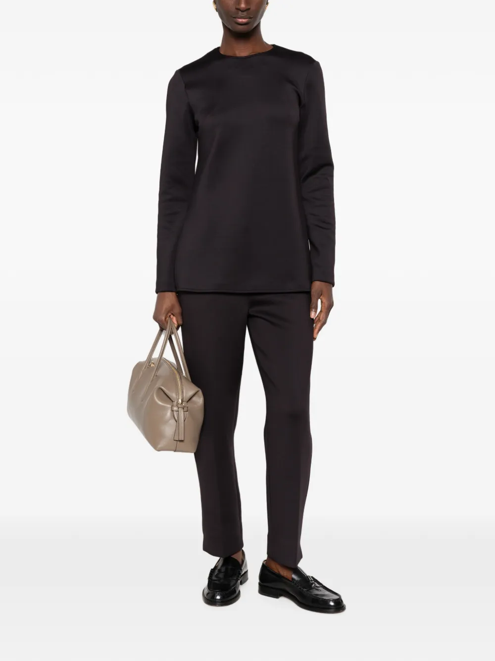 Max Mara Feroce slim-fit broek met elastische tailleband Zwart