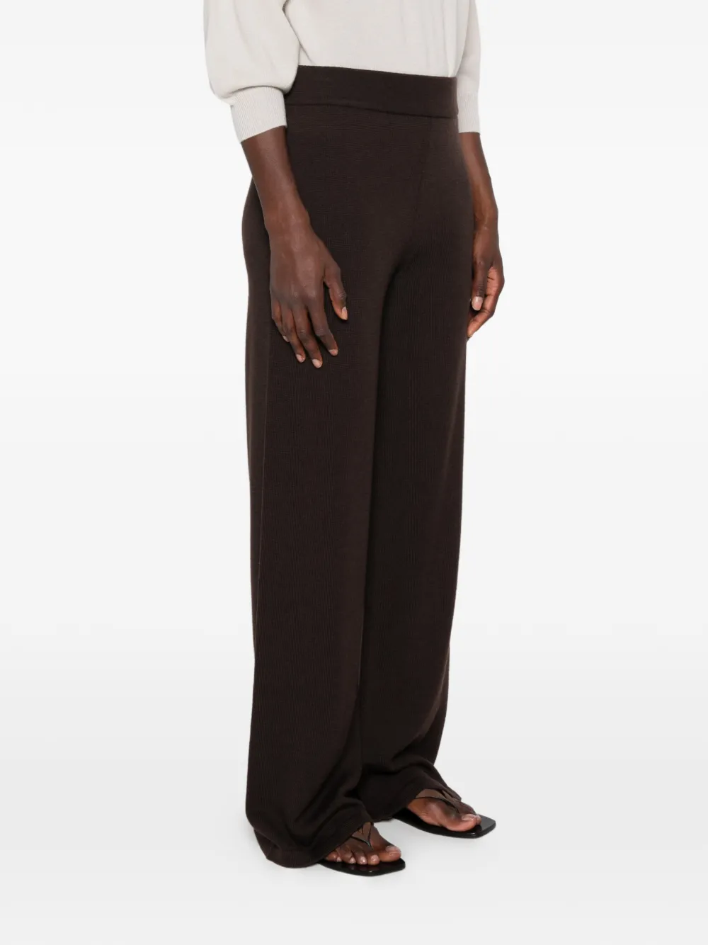 Max Mara MMLGabarra fijngebreide broek Bruin