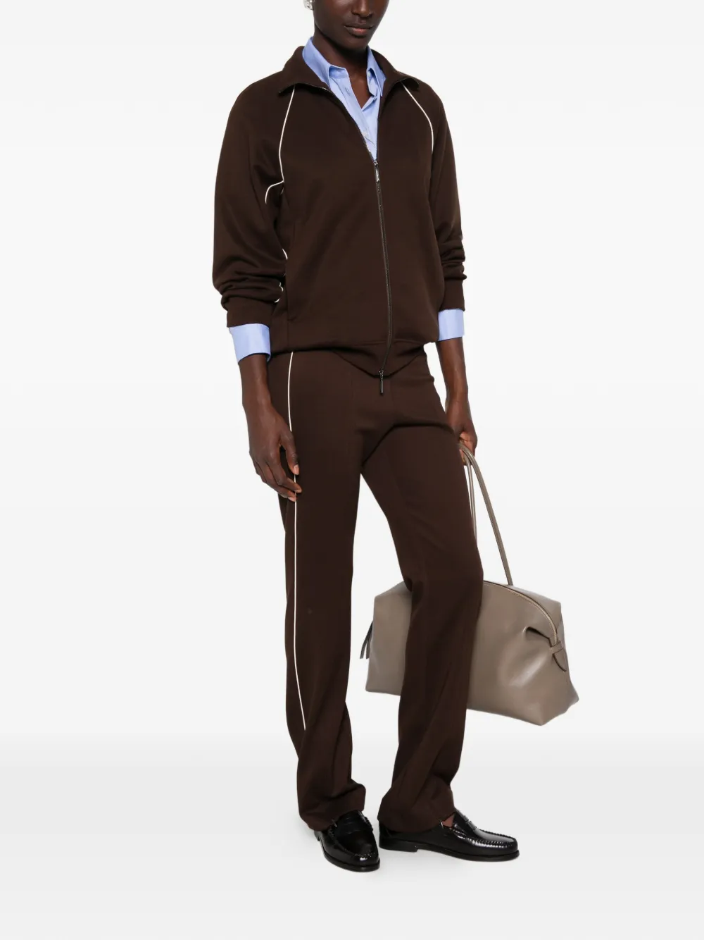 Max Mara MMLFumetto broek met zijstreep Bruin