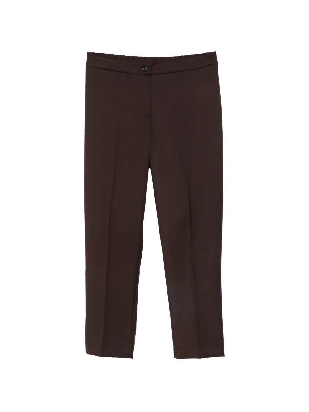 Marina Rinaldi elasticated-waistband pressed-crease trousers