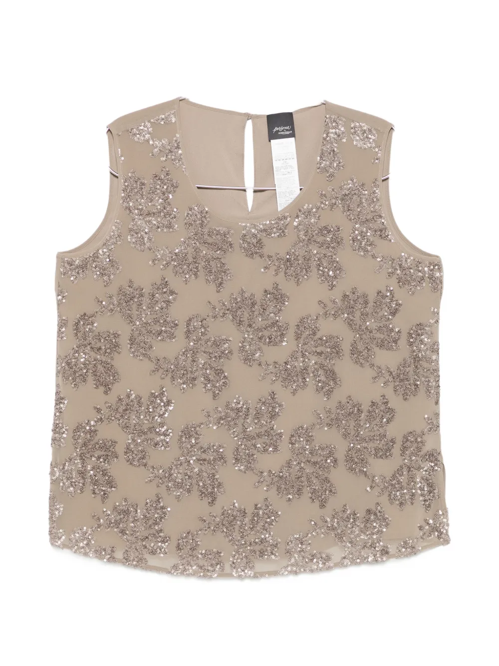 Marina Rinaldi Gioiosa sequin-embellished sleeveless top - Toni neutri