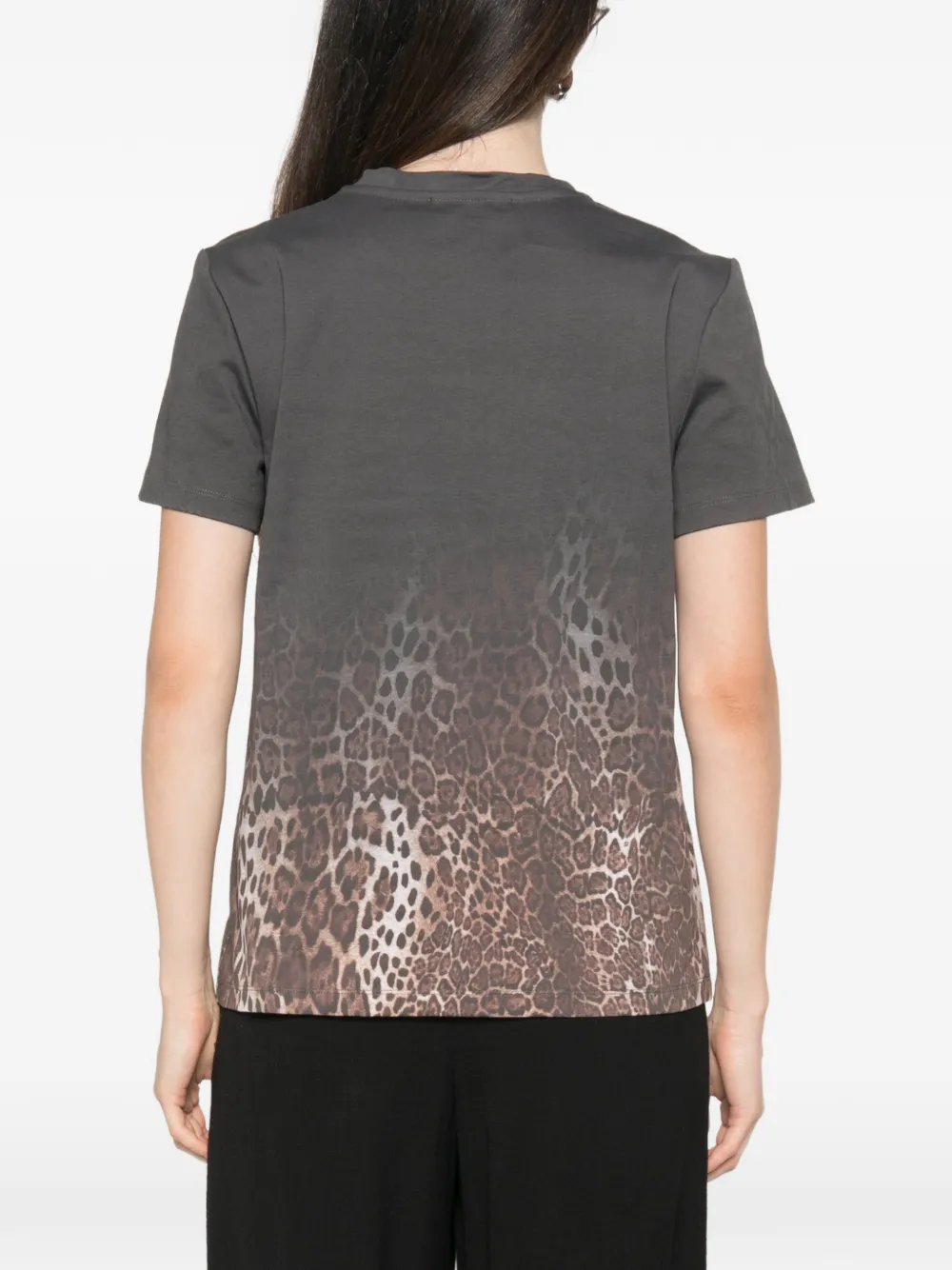 Max Mara Quieto T-shirt met luipaard-print en logo van stras Grijs