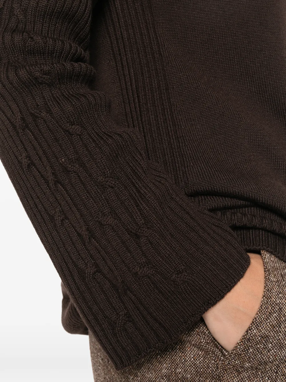 Max Mara Kabelgebreide trui met raglan mouwen Bruin