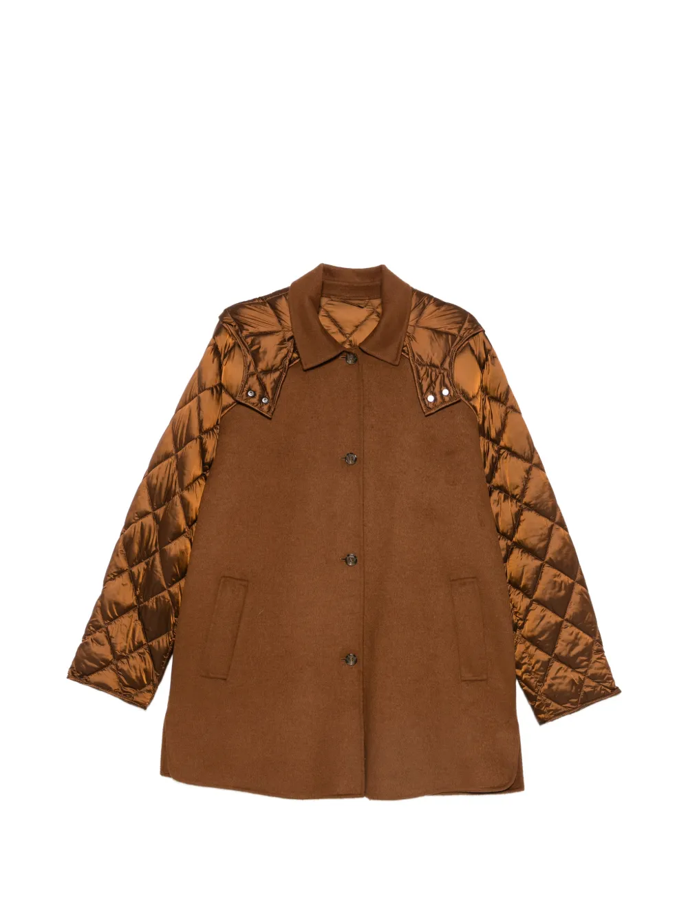 Marina Rinaldi Maesa quilted-sleeve hooded coat