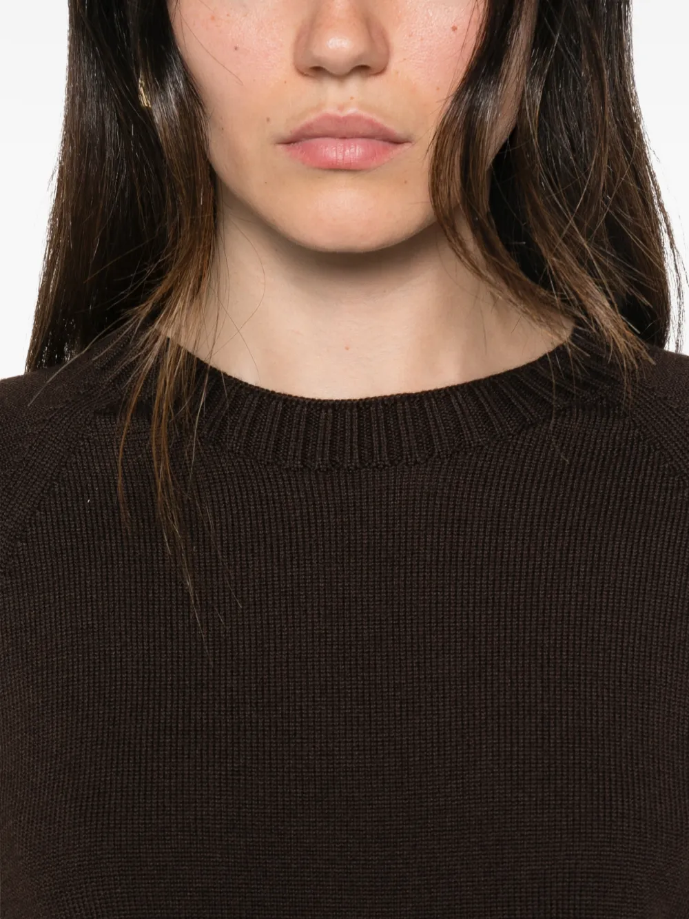 Max Mara Trui met raglan mouwen en geribbelde afwerking Bruin