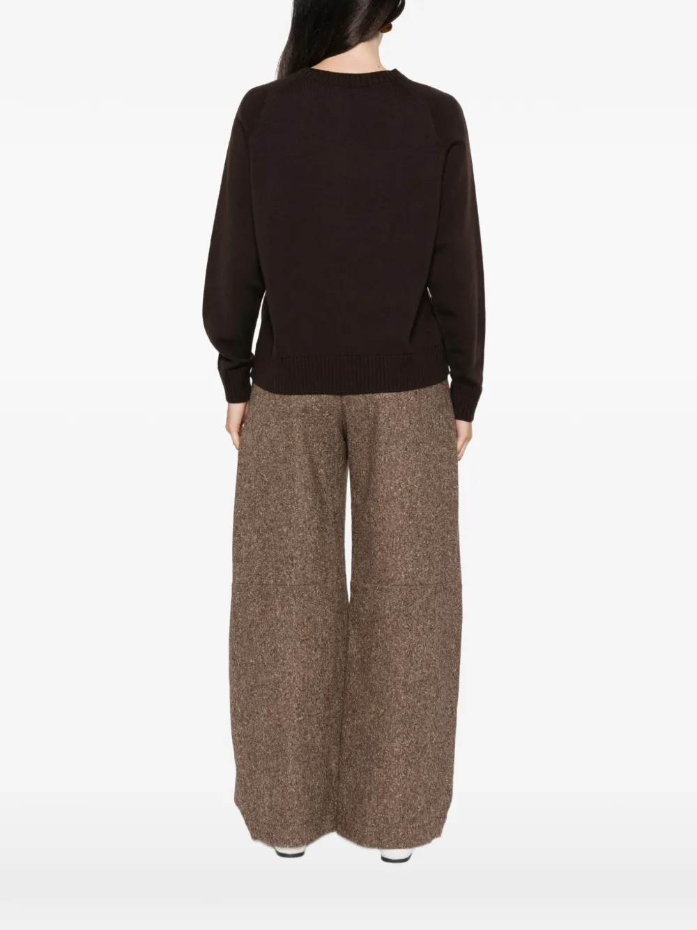 Max Mara Trui met raglan mouwen en geribbelde afwerking Bruin