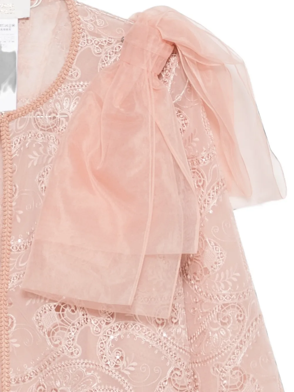 Marina Rinaldi Elfi jas met strikdetail en kant Roze