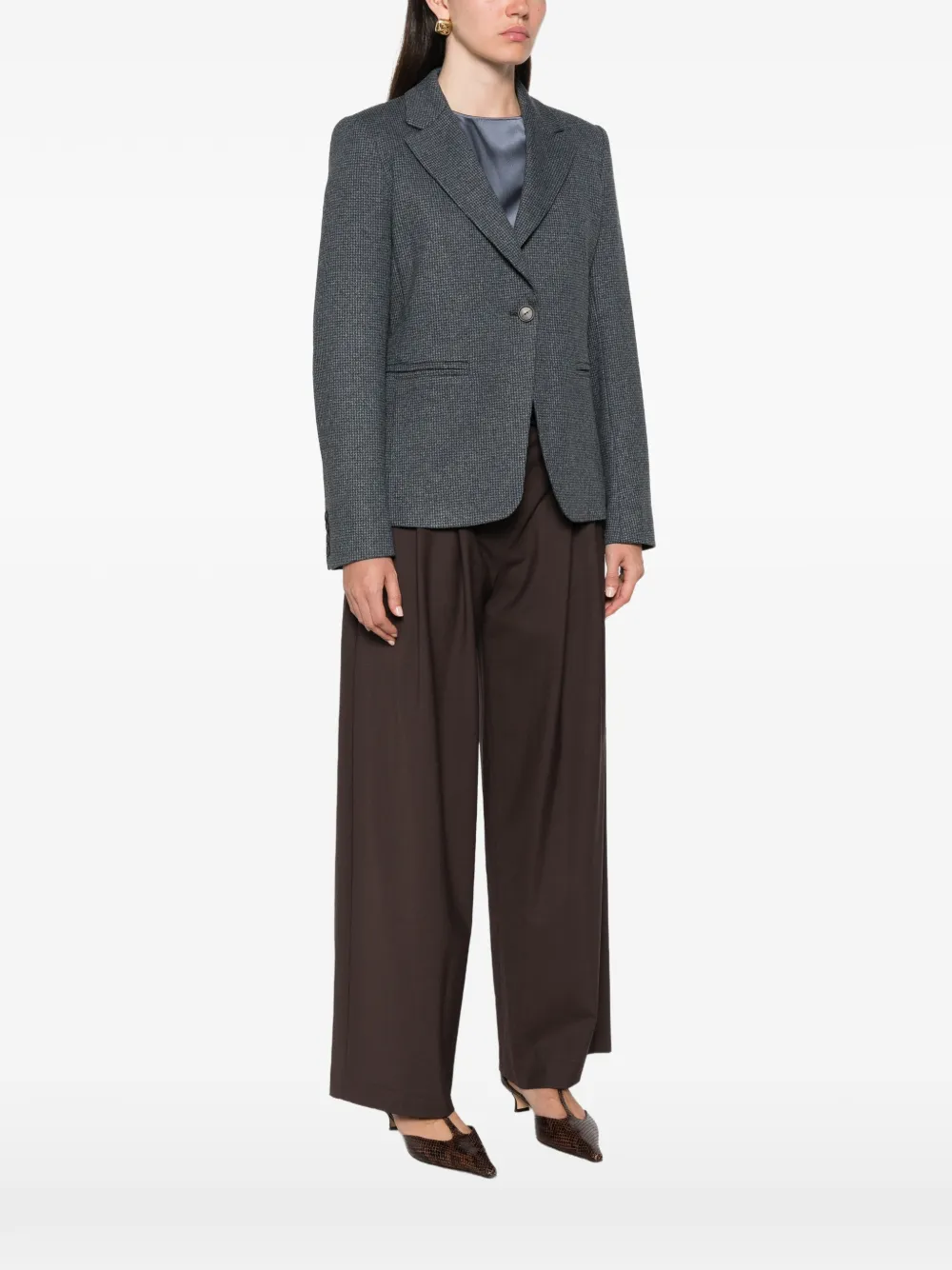 Max Mara Blazer met pied-de-poule print Blauw