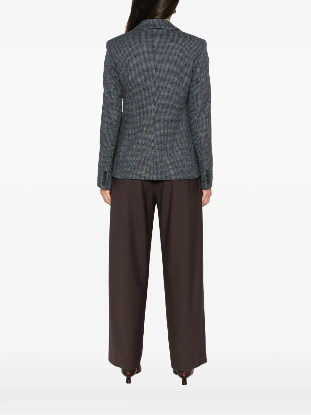 Max Mara Blazer met pied-de-poule print Blauw