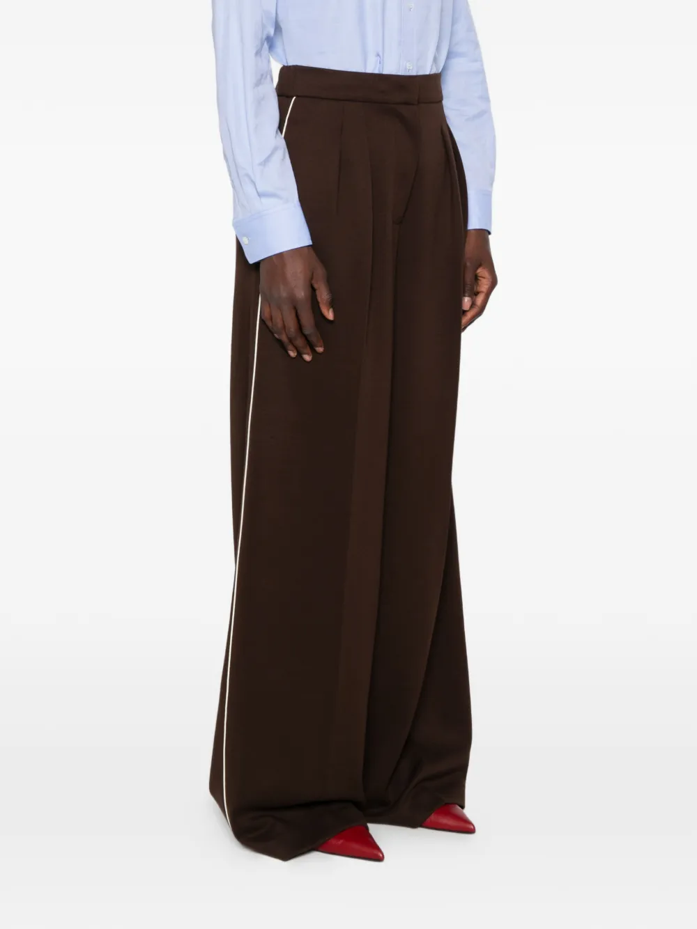 Max Mara MMLSponda broek met zijstreep Bruin