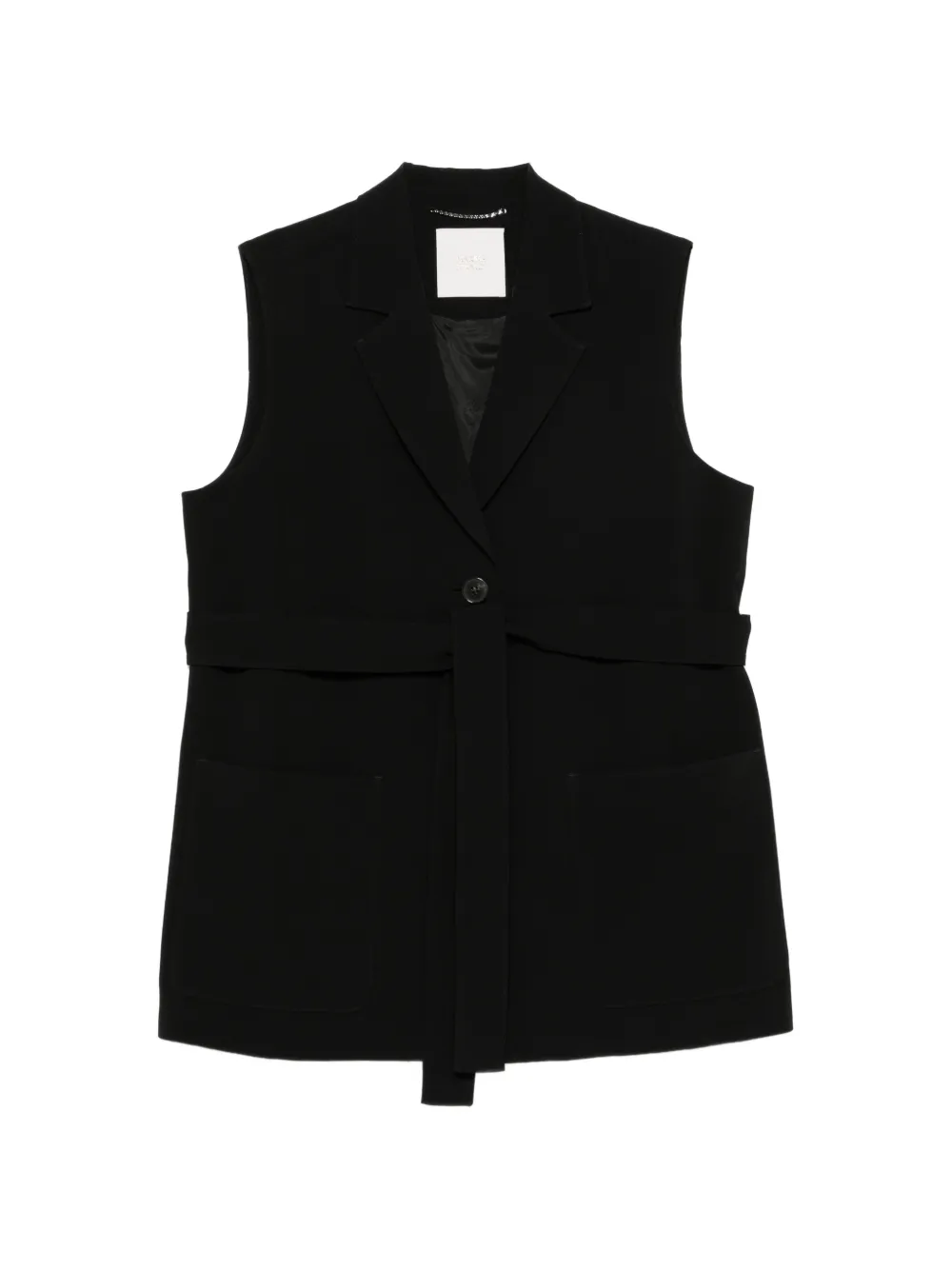 Marina Rinaldi Mrnanta belted sleeveless gilet - Schwarz