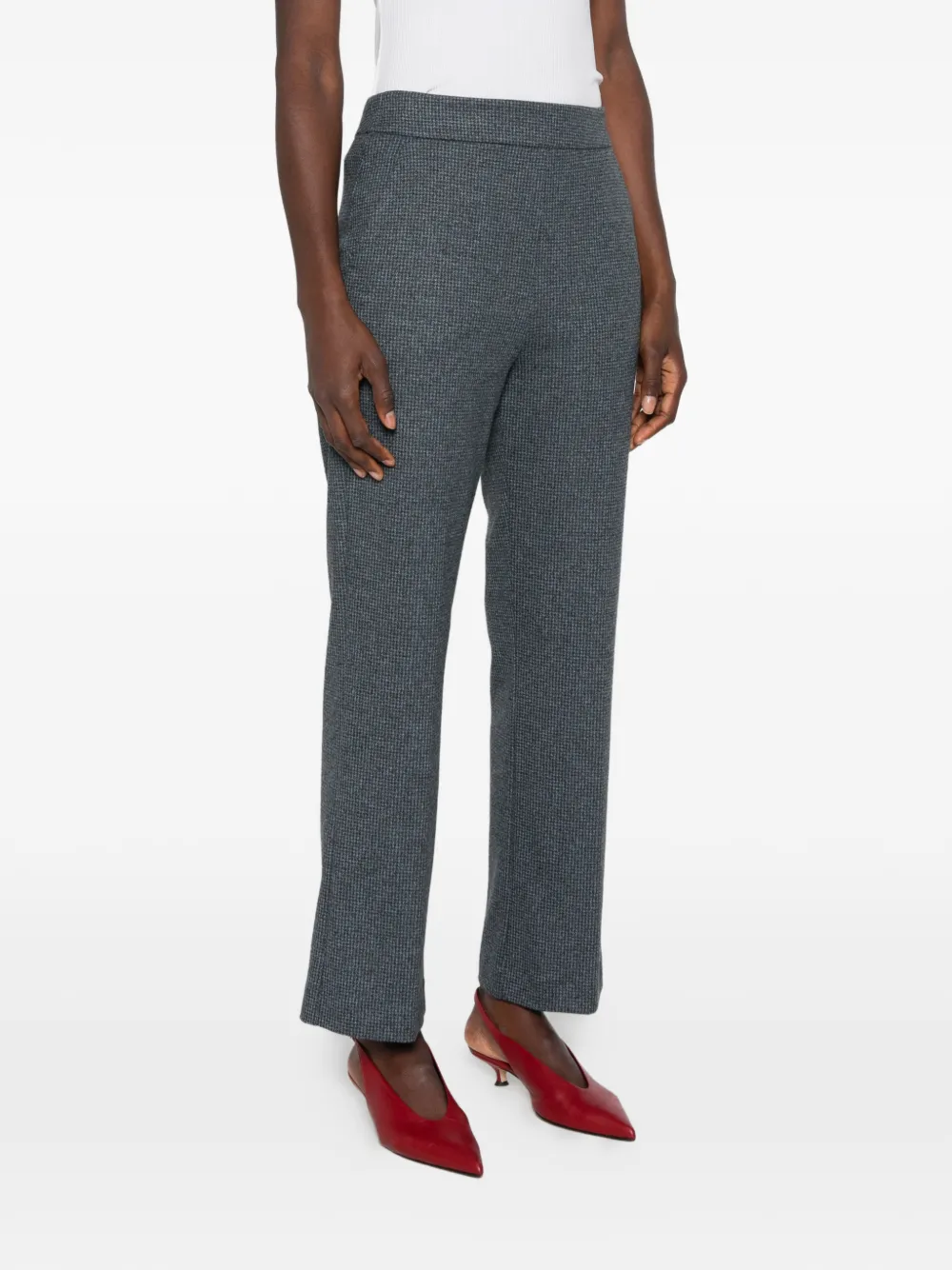 Max Mara MMLDonnola broek met micro-ruit Grijs
